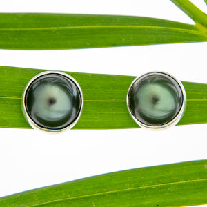 READY TO SHIP Civa Fiji Bezel Set Pearl Stud Earrings - 925 Sterling Silver FJD$