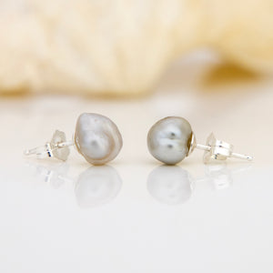 READY TO SHIP Fiji Keshi Pearl Stud Earrings - 925 Sterling Silver FJD$