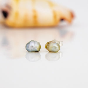 READY TO SHIP Fiji Keshi Pearl Stud Earrings - 925 Sterling Silver FJD$