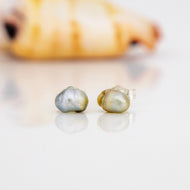 READY TO SHIP Fiji Keshi Pearl Stud Earrings - 925 Sterling Silver FJD$