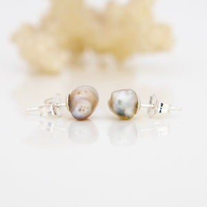 READY TO SHIP Fiji Keshi Pearl Stud Earrings - 925 Sterling Silver FJD$