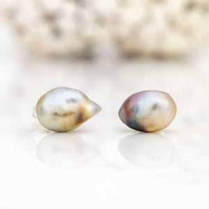 READY TO SHIP Fiji Keshi Pearl Stud Earrings - 925 Sterling Silver FJD$