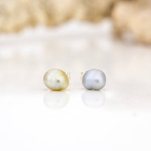 READY TO SHIP Fiji Keshi Pearl Stud Earrings - 925 Sterling Silver FJD$