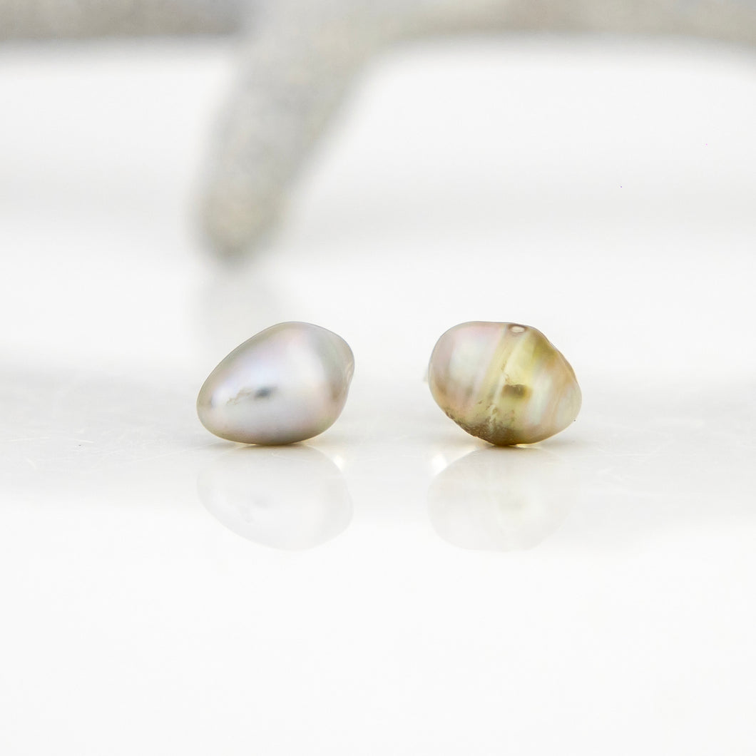 READY TO SHIP Fiji Keshi Pearl Stud Earrings - 925 Sterling Silver FJD$