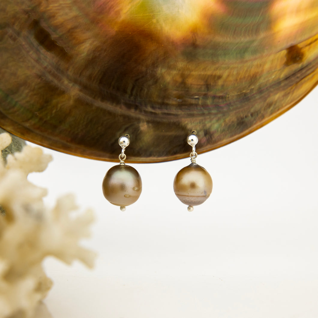 READY TO SHIP Civa Fiji Pearl Stud Earrings - 925 Sterling Silver FJD$