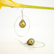 Load image into Gallery viewer, READY TO SHIP Civa Fiji Saltwater Pearl Hoop Earrings - 925 Sterling Silver FJD$
