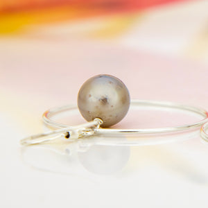 READY TO SHIP Civa Fiji Saltwater Pearl Hoop Earrings - 925 Sterling Silver FJD$