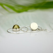 Load image into Gallery viewer, READY TO SHIP Bezel Set Pearl Hoop Earrings - 925 Sterling Silver FJD$

