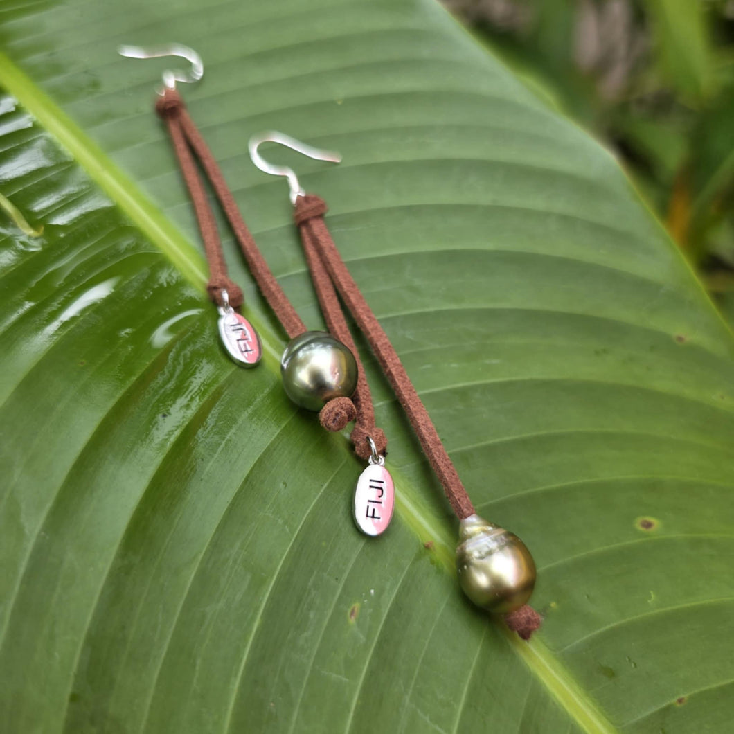 READY TO SHIP Civa Fiji Pearl Drop Earrings - 925 Sterling Silver FJD$