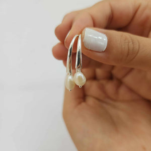 READY TO SHIP Freshwater Pearl Drop Earrings - 925 Sterling Silver FJD$