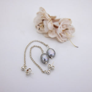 READY TO SHIP Freshwater Pearl Stud Drop Earrings - 925 Sterling Silver FJD$