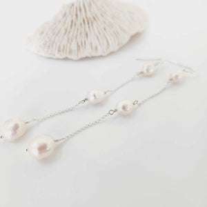 READY TO SHIP Freshwater Pearl Drop Earrings - 925 Sterling Silver FJD$