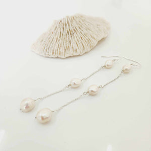 READY TO SHIP Freshwater Pearl Drop Earrings - 925 Sterling Silver FJD$