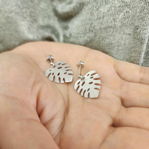 READY TO SHIP Monstera Stud Earrings - 925 Sterling Silver FJD$