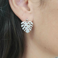 READY TO SHIP Monstera Stud Earrings - 925 Sterling Silver FJD$