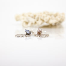 Load image into Gallery viewer, READY TO SHIP Monstera &amp; Keshi Pearl Stud Earrings - 925 Sterling Silver FJD$
