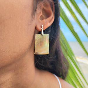 READY TO SHIP Mother of Pearl Drop Earrings - 925 Sterling Silver FJD$