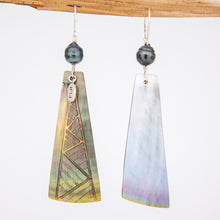 Load image into Gallery viewer, READY TO SHIP Mother of Pearl &amp; Civa Fiji Pearl Earrings - 925 Sterling Silver FJD$
