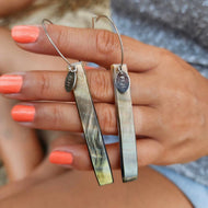 READY TO SHIP Mother of Pearl Shell Hoop Earring - 925 Sterling Silver FJD$