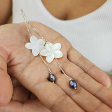 Load image into Gallery viewer, READY TO SHIP Mother of Pearl Drop Earrings with Freshwater Pearls in 925 Sterling Silver - FJD$

