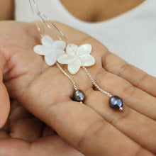 Load image into Gallery viewer, READY TO SHIP Mother of Pearl Drop Earrings with Freshwater Pearls in 925 Sterling Silver - FJD$
