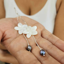 Load image into Gallery viewer, READY TO SHIP Mother of Pearl Drop Earrings with Freshwater Pearls in 925 Sterling Silver - FJD$
