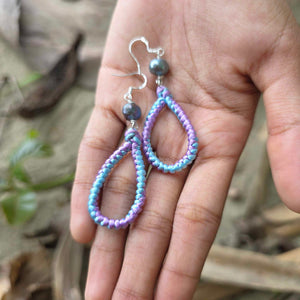 READY TO SHIP Freshwater Pearl Earrings - Nylon & 925 Sterling Silver FJD$