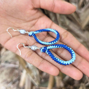 READY TO SHIP Freshwater Pearl Earrings - Nylon & 925 Sterling Silver FJD$