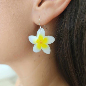 READY TO SHIP Frangipani Flower Earrings - 925 Sterling Silver FJD$