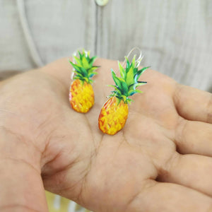 READY TO SHIP Large Pineapple Resin Earrings - 925 Sterling Silver FJD$