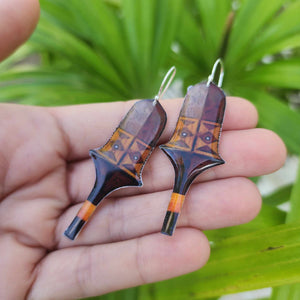 READY TO SHIP Culacula War Club Resin Earrings - 925 Sterling Silver FJD$