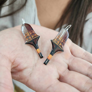 READY TO SHIP Culacula War Club Resin Earrings - 925 Sterling Silver FJD$