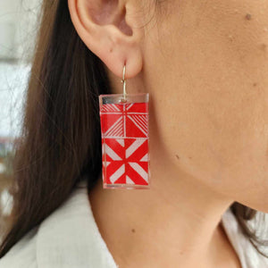 READY TO SHIP Pasifika Resin Earrings - 925 Sterling Silver FJD$