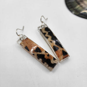 READY TO SHIP Pasifika Tapa Resin Earrings - 925 Sterling Silver FJD$
