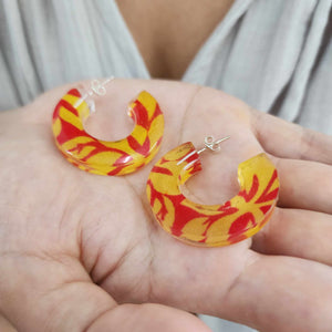 READY TO SHIP Pasifika Resin Earrings - 925 Sterling Silver FJD$