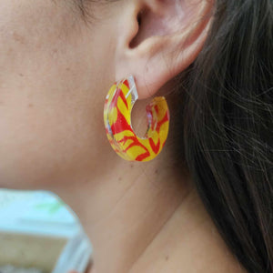 READY TO SHIP Pasifika Resin Earrings - 925 Sterling Silver FJD$