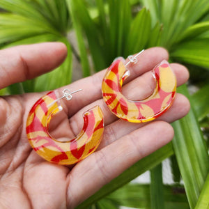 READY TO SHIP Pasifika Resin Earrings - 925 Sterling Silver FJD$