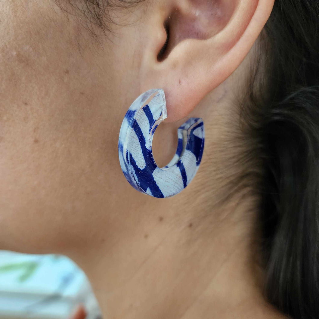 READY TO SHIP Pasifika Resin Earrings - 925 Sterling Silver FJD$