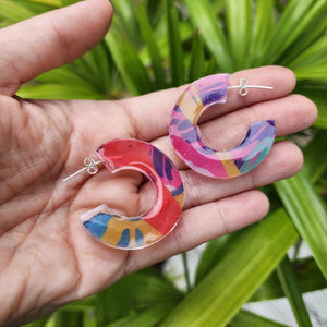READY TO SHIP Pasifika Resin Earrings - 925 Sterling Silver FJD$