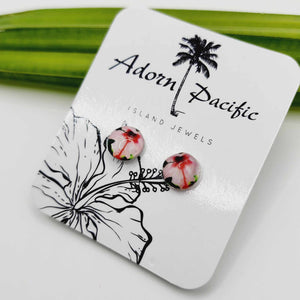 READY TO SHIP Hibiscus Flower Stud Earrings - 925 Sterling Silver FJD$