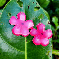 READY TO SHIP Hibiscus Flower Earrings - 925 Sterling Silver FJD$