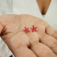 READY TO SHIP Frangipani Flower Stud Earrings - 925 Sterling Silver FJD$