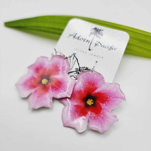 READY TO SHIP Hibiscus Flower Earrings - 925 Sterling Silver FJD$