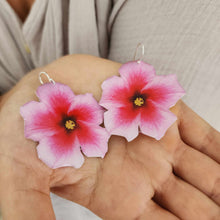 Load image into Gallery viewer, READY TO SHIP Hibiscus Flower Earrings - 925 Sterling Silver FJD$
