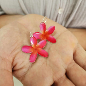 READY TO SHIP Frangipani Flower Earrings - 925 Sterling Silver FJD$