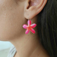 READY TO SHIP Frangipani Flower Earrings - 925 Sterling Silver FJD$