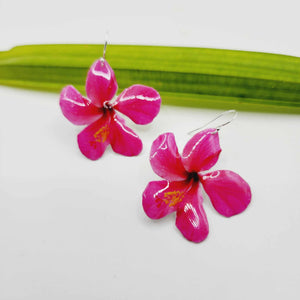 READY TO SHIP Hibiscus Flower Earrings - 925 Sterling Silver FJD$