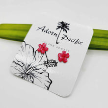 Load image into Gallery viewer, READY TO SHIP Hibiscus Flower Stud Earrings - 925 Sterling Silver FJD$
