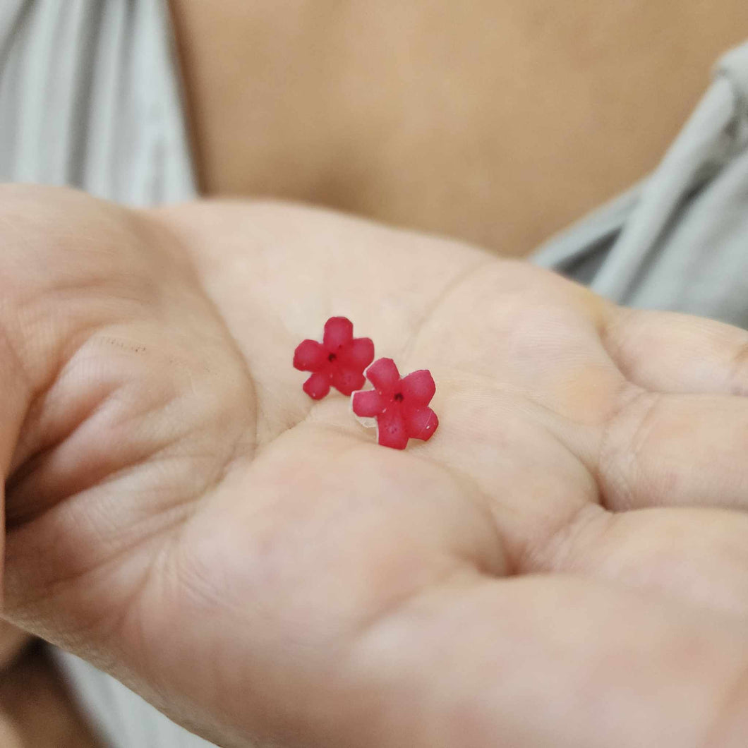 READY TO SHIP Hibiscus Flower Stud Earrings - 925 Sterling Silver FJD$
