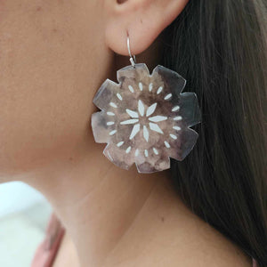 READY TO SHIP Pasifika Resin Earrings - 925 Sterling Silver FJD$